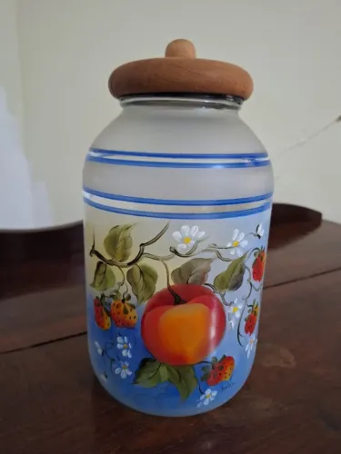 Pote de biscoito (pintado à mão)