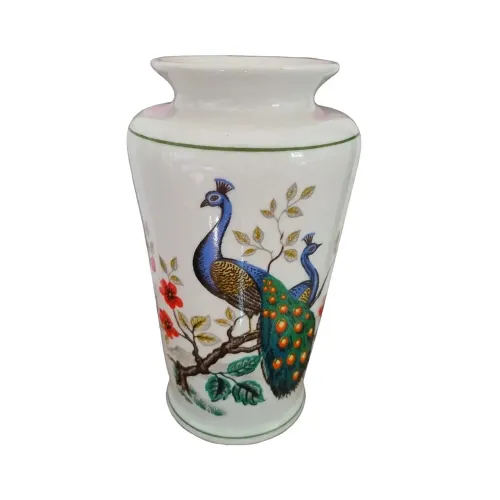 Vaso Porcelana Vintage Pavão - Decor Retrô