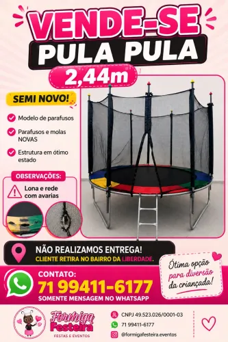 Vende-se Pula pula 2,44m de parafuso 