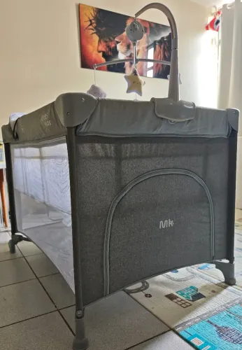 Berço Portátil Multikids Dry dream cinza