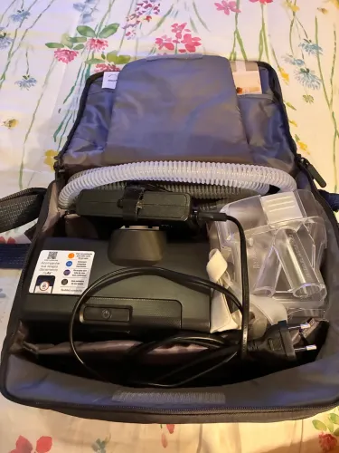 Cpap com umidificador Resmed e máscara Oronasal