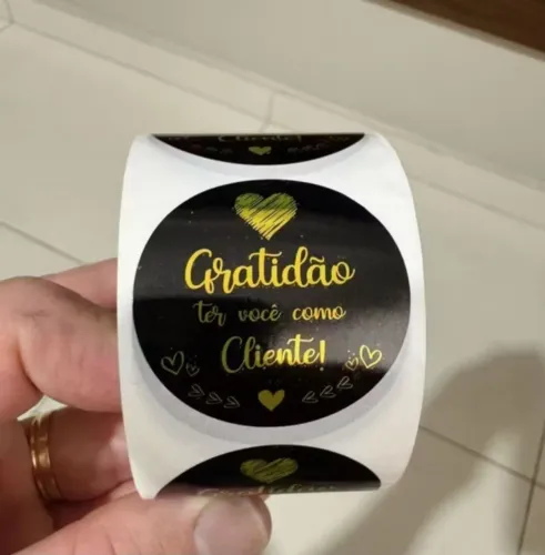 Etiquetas adesivas GRATIDÃO CLIENTE 