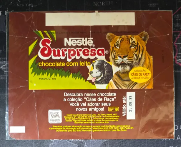 Embalagem Nestlé Surpresa Cães de Raça (1992)