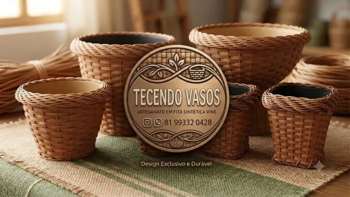 Vasos de fita vime sintetico
