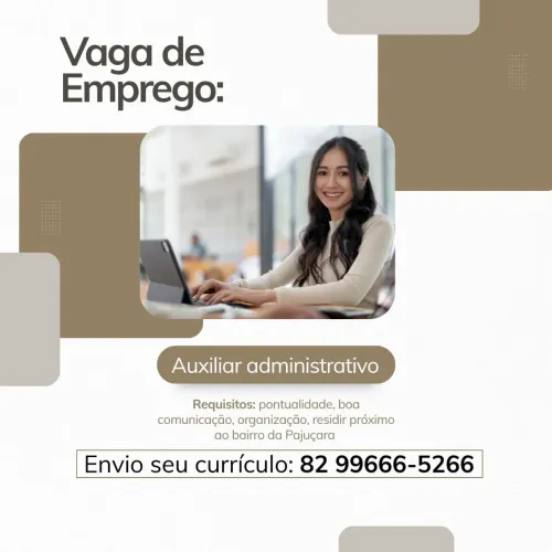 VAGA DE EMPREGO | AUXILIAR ADMINISTRATIVO 