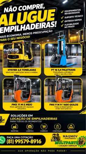 Locação de empilhadeira