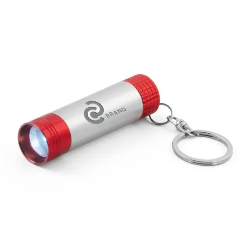 CHAVEIRO GRAVAÇÃO A LASER ALUMÍNIO COM LED BRIGHTER DETALHE VERMELHO - 1X0 - 10unid - GIFT