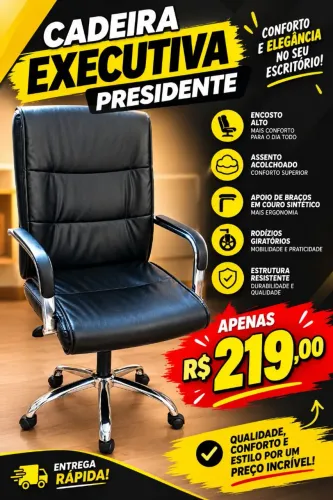 Cadeira escritório com regulagem altura