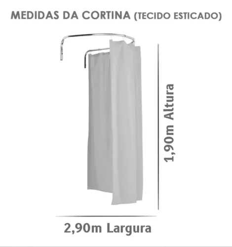 Kit arco com cortina para provador
