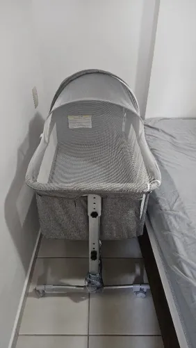 Berço Moisés Co-bed cinza com mosquiteiro KaBaby + 2 lençóis