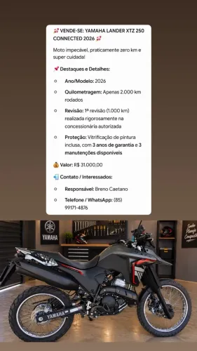 Yamaha XTZ 250 Lander Connected 2026