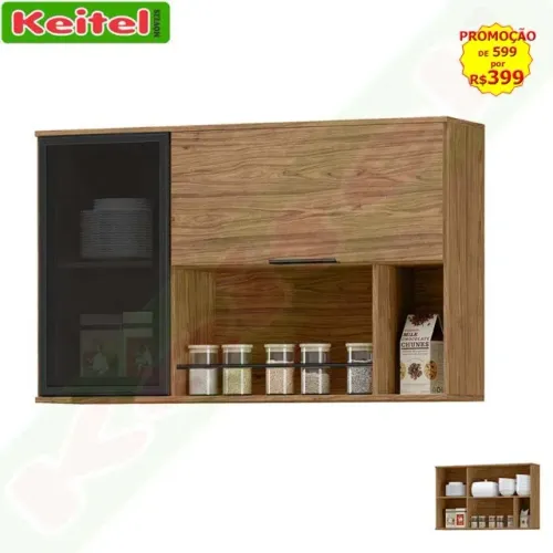 Aéreo 120 Vidro Toscana Freijó / Nero 100% MDF Promoção De R$599,00 Por R$399,00.