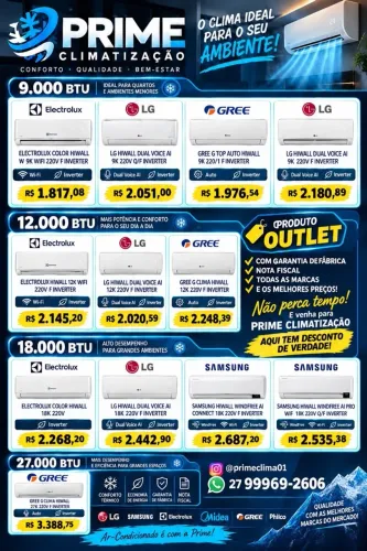 Ar Condicionado 9.000 até 27.000 Btu
