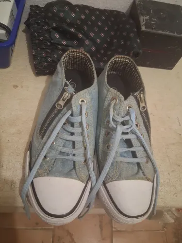 Tênis Plataforma Jeans Feminino Com Zíper CONVERSE