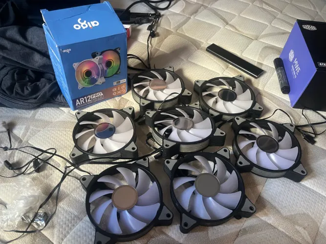 Kit  7 fan ventoinha sigo ar12 pro argb