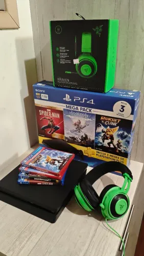 Console Playstation 4 Slim 1tb + 4 Jogos Mídia Física! (Usado)