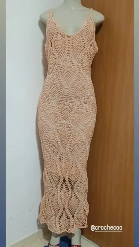 Vestido de crochê longo
