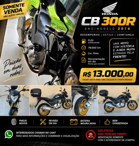 HONDA CB 300R 2014 - BEM CONSERVADA