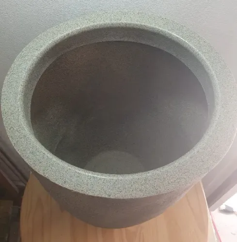 Vaso De Plantas e Flores Grande Coluna Redonda Escovada GG