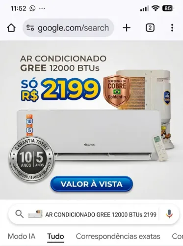 AR CONDICIONADO GREE INVERTER 12000 BTUS .