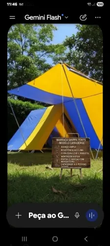 !!CAMPING / BARRACA GRIPPA TENTS 5 LUGARES COM VARANDA.