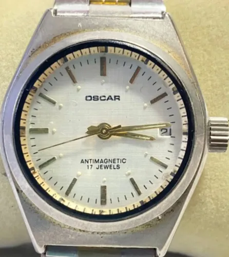 relogio oscar antimagnetic 17 jewels de pulso 