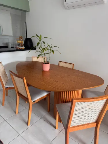 Mesa de Jantar Orgânica 6 Lugares 200x100cm - Madeira Maciça