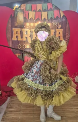 VESTIDO JUNINO INFANTIL TAM G - COLEÇÃO ENCANTO NORDESTINO