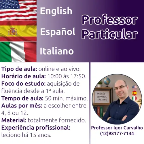 Professor Particular de inglês, espanhol e italiano