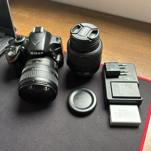 Nikon D3200 + 2 lentes, 2 baterias e carregador 