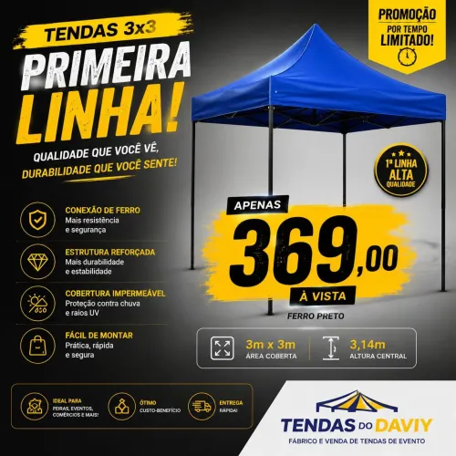 Tenda sanfonada 3*3 primeira linha 