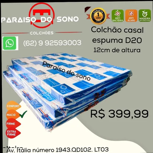 Colchão casal novo espuma d20 macio