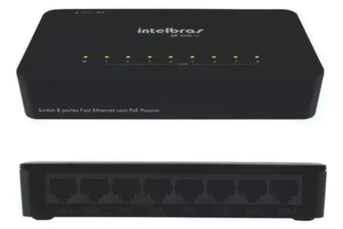 Switch SF 800 Q+ com 8 portas Fast Ethernet 10/100