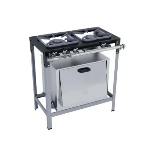 Fogão Industrial 2 Bocas com Forno 30x30 Stori Top Metalmaq