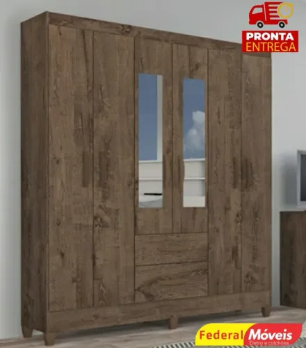 Guarda Roupa 6 Portas e 2 Gavetas Novo Pronta Entrega