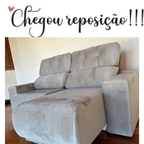 Sofá retrátil cinza, 3 lugares, super promoção 