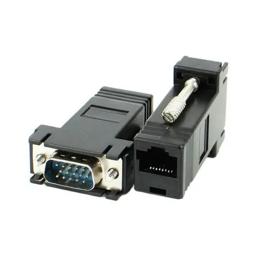 Adaptador Extensor VGA macho X RJ45 Via cabo de Rede até 30 metros