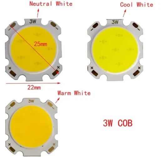 Led Cob 3Watts Branco Quente Arduino Automação Robotica COD-CP226