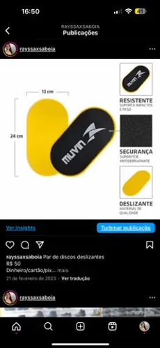 Par de discos deslizantes R$ 50