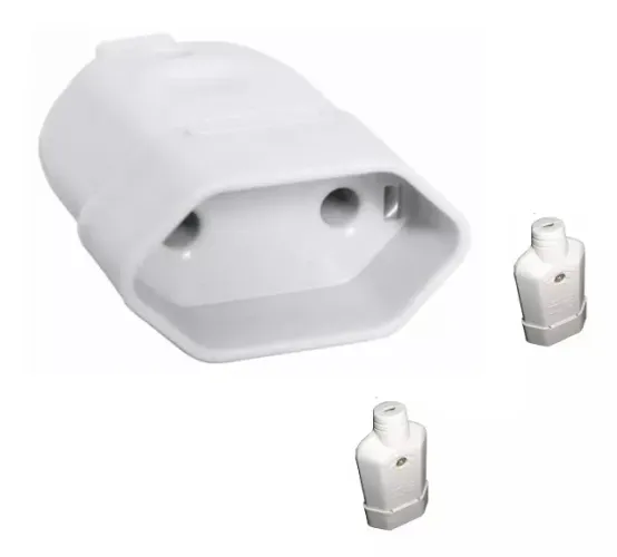 tomada 2 pinos bipolar 10a 250v femea branco iex