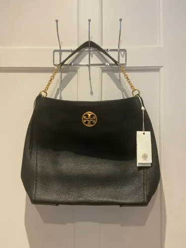 Bolsa Tory Burch Preta Couro com etiqueta Nova 
