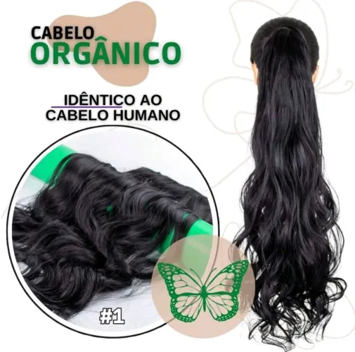 Aplique Rabo de Cavalo Ondulado 60 centímetros 