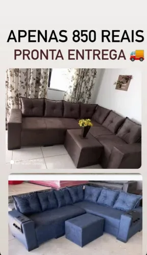 Sofá de canto em L - Novo