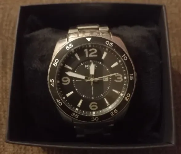 relógio fossil am-4237 black dia