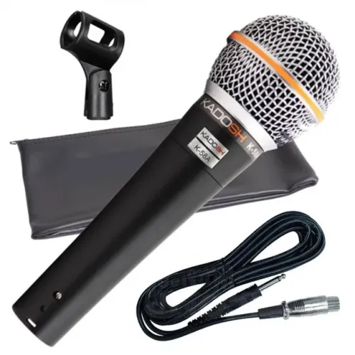Microfone Kadosh Dinâmico Unidirecional K 58A C/ Cabo, Bolsa e Cachimbo - AC1819