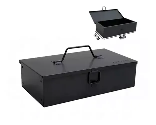 Caixa de Ferramentas Baú Aço Preta 40cm
