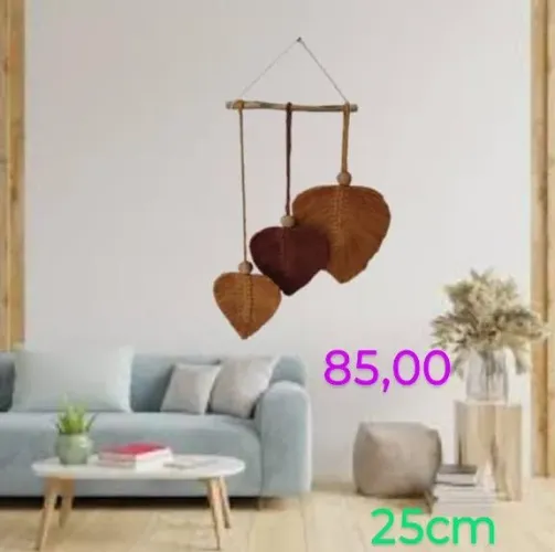 Painéis de folhas em macramé