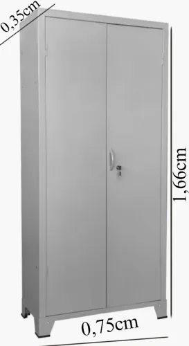 Armário de ESCRITORIO Aço c/ 02 Portas 4 Bandejas -PA 75- 1,66x0,75x0,35 - CHAPA # 26