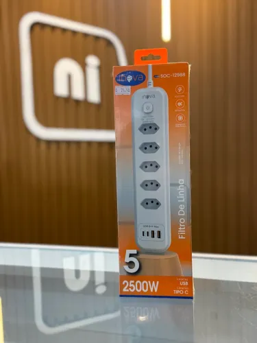 Filtro de Linha Inteligente Inova com 5 Tomadas e USB