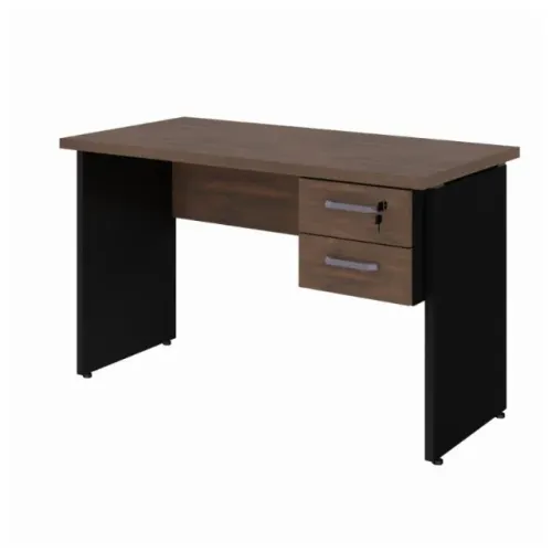 Mesa de Escritório Compacta 1,20×0,60m 2 Gavetas Preta Marsala Funcional Modelo 23471